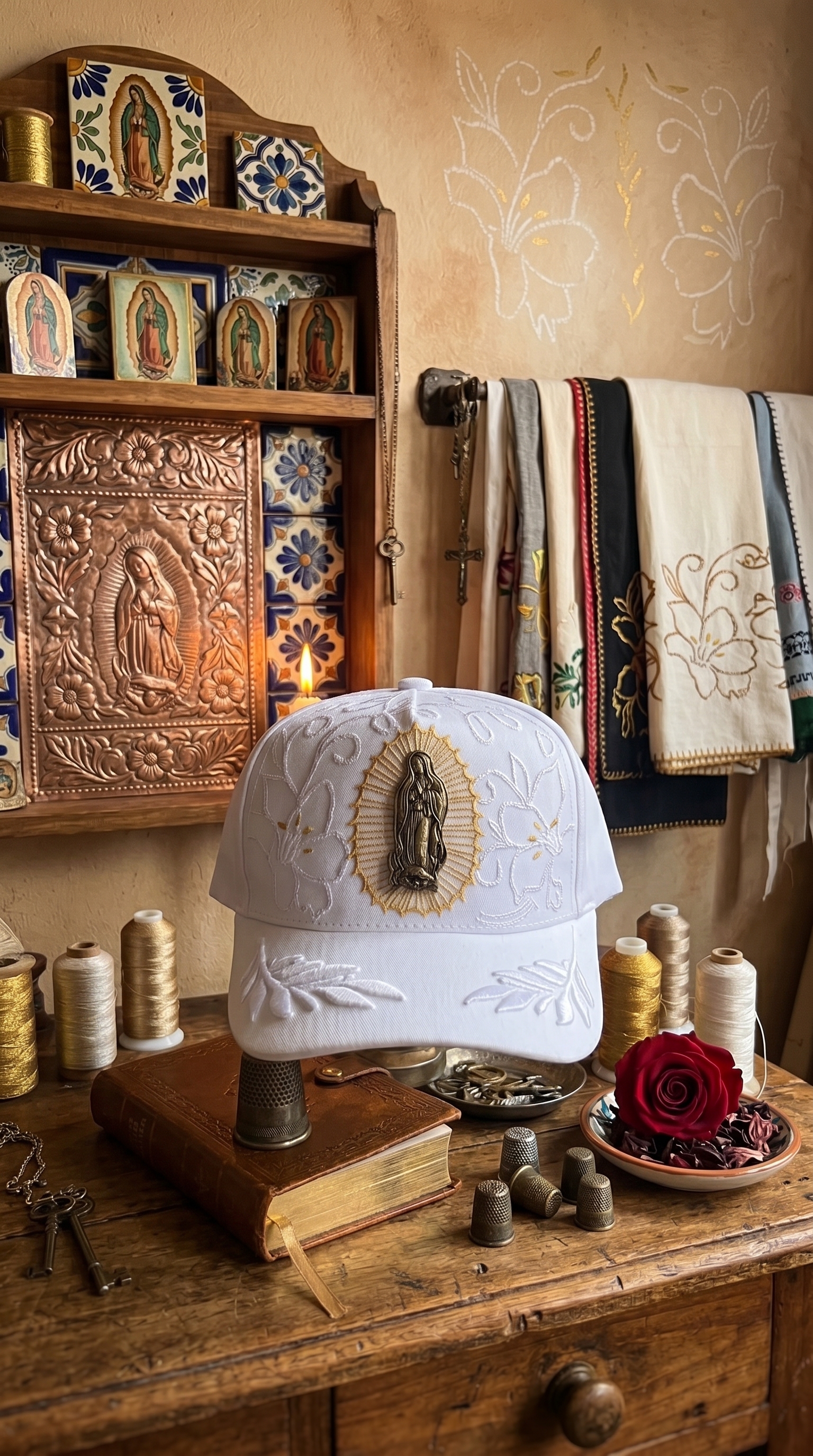 Gorra Virgen de Guadalupe Blanca
